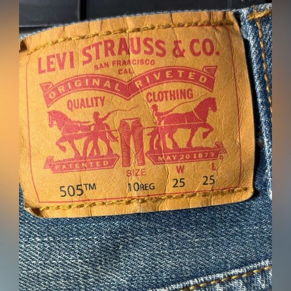 Kids Denim Jeans EPC Levi’s 505 Regular Adjustable Waistband Size 10 - Picture 3 of 5